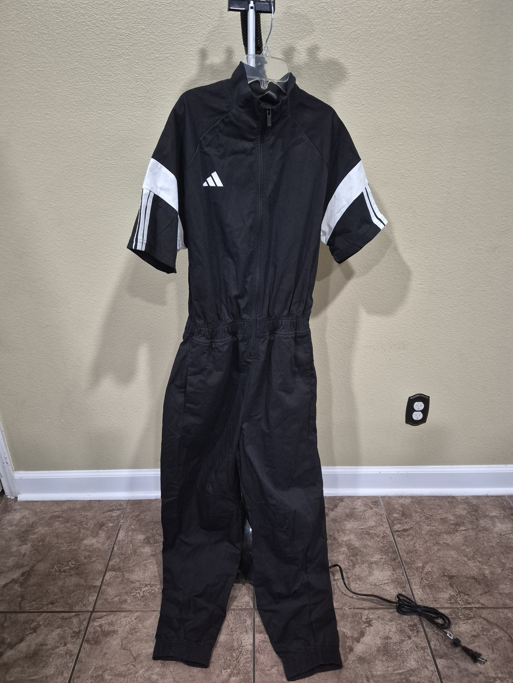 Adidas Women's Tiro Black and White One-Piece Jumpsuit Size M - Picture 3 of 6